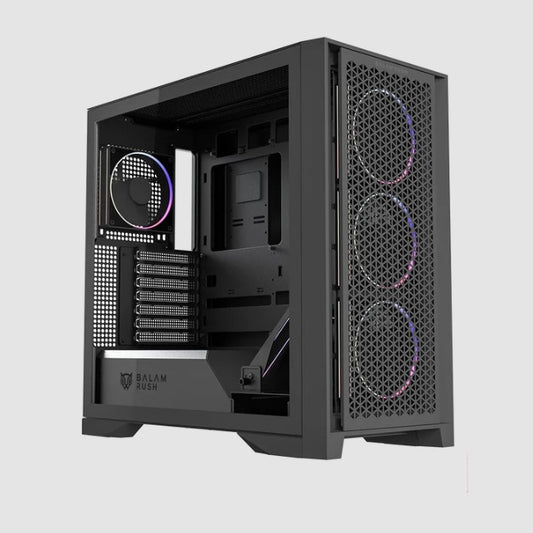 Gabinete Gamer Balam Rush Carbono Polar Twin Mate 9900 Media Torre Negro