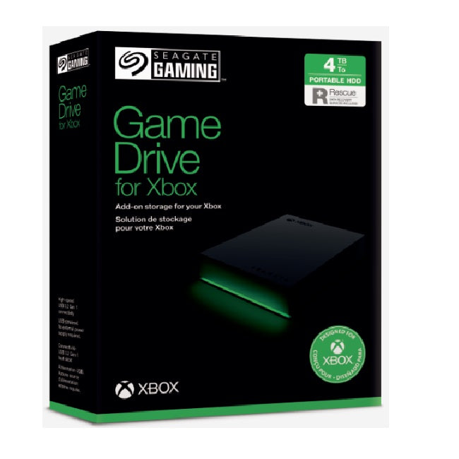 HD Externo 4TB Seagate Game Drive USB 3.2 para Xbox series X/S con luz LED