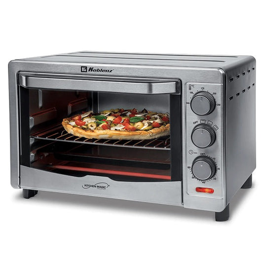 Horno eléctrico de convección Koblenz HKM-1500 C capacidad 24L (9 rebanadas pan) 3 programas cocción termostato 100-250 grados 1500W