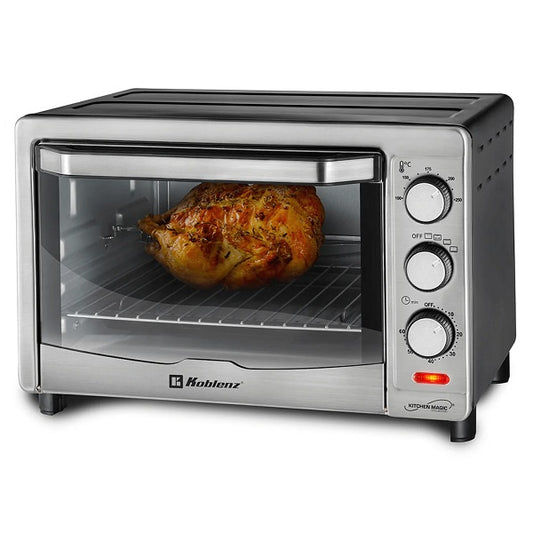 Horno rosticero y convección Koblenz HKM-1500 R capacidad 24L (9 rebanadas pan) 4 programas cocción termostato 100-250 grados 1500W
