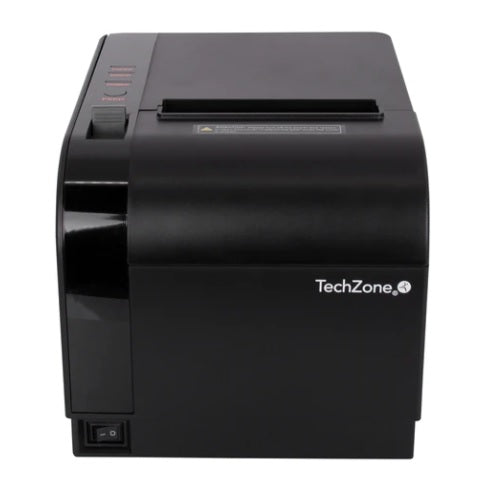 Miniprinter Termica Techzone POS Cortador Automatico Interfaz USB/Serial/RJ11/RJ45 300 mm/s Sensor Faltante de Papel y Alarma Error Papel 80mm Ancho x 83mm Diametro TZBE301
