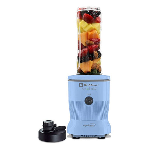 Licuadora Personal Mix and Shake Koblenz MSKM-600 A color azul 1 vaso Tritán 600ml tapa sellable motor 600W función encendido/apagado