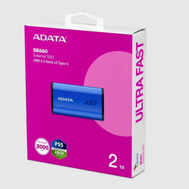 SSD externo Adata 2TB AELI-SE880 USB C 3.2 azul