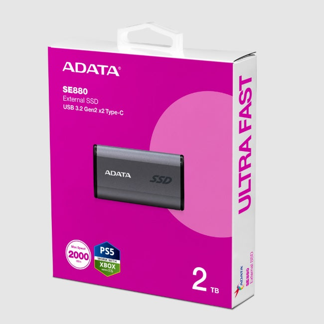 SSD externo Adata 2TB AELI-SE880 USB C 3.2 gris