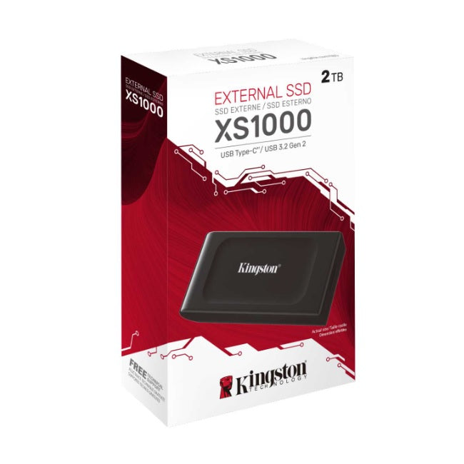 SSD externo Kingston 2TB SXS1000/2000G portable USB 3.2 Tipo C 1050Mb/seg