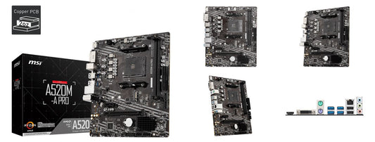 Tarjeta madre MSI A520M-A PRO socket AM4 2xDDR4 HDMI DVI-D Micro ATX