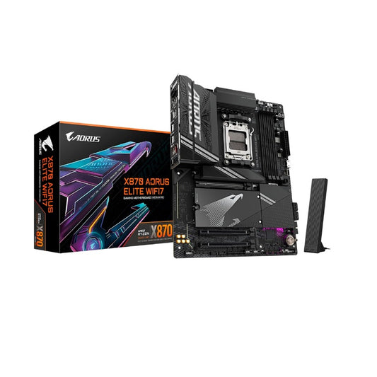 Tarjeta madre Gigabyte X870 A ELITE WIFI7 socket AM5 4xDDR5 2xUSB 4 (para video) 1xHDMI ATX
