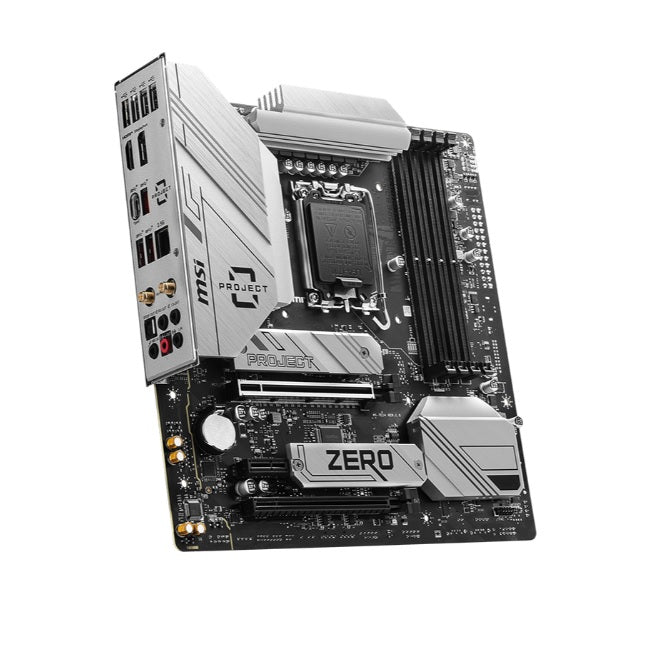 Tarjeta madre MSI B760M PROJECT ZERO socket 1700 12/13/14a Gen 4xDDR5 HDMI DP Wifi Bluetooth Antena