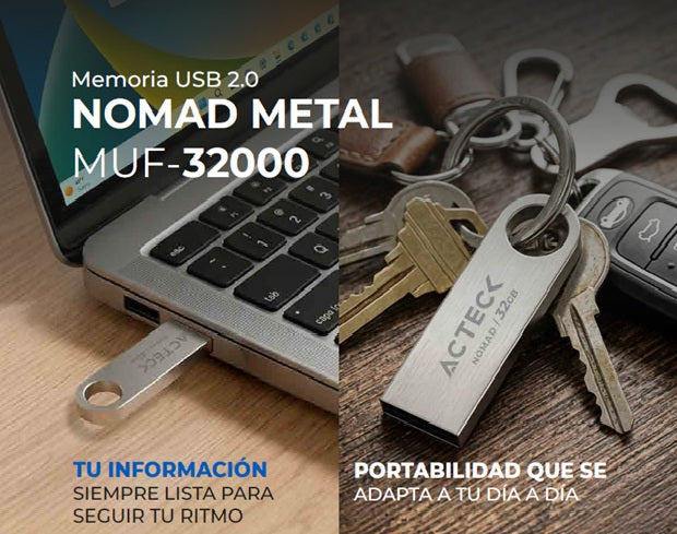 Memoria Acteck 32GB USB 2.0 Nomad Metal MUF-3200