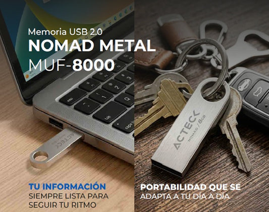 Memoria Acteck 8GB USB 2.0 Nomad Metal MUF-800