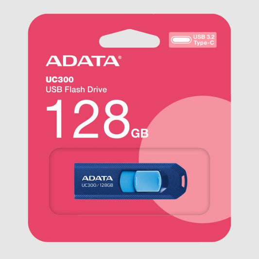 Memoria ADATA 128GB USB-C CHOICE UC300 3.2 Azul marino con Azul claro ACHO-UC300-128G-RNB/BU