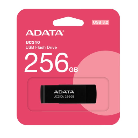 Memoria ADATA 256GB USB UC310 3.2 negro lectura 100MB/s UC310-256G-RBK