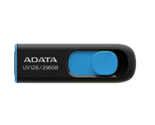 Memoria ADATA 256GB USB 3.2 UV128 negro con azul AUV128-256G-RBE