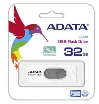 MEMORIA ADATA 32GB USB 2.0 AUV220 BLANCO / GRIS