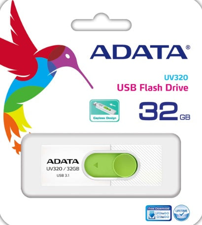 Memoria Adata 32GB USB 3.1 UV320 Blanco/Verde