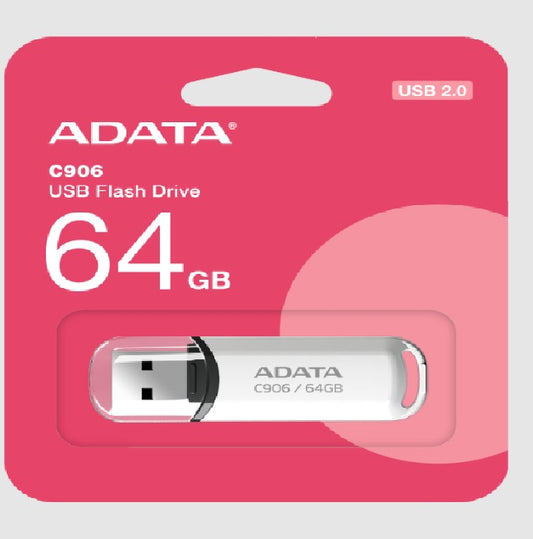 Memoria ADATA 64GB USB 2.0 C906 blanca AC906-64G-RWH