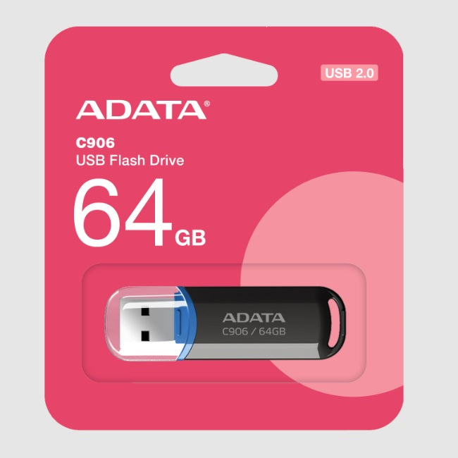 Memoria ADATA 64GB USB 2.0 C906 negra AC906-64G-RBK