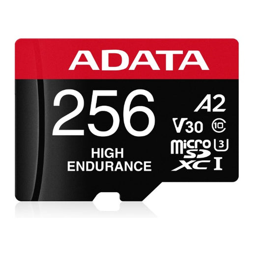 Memoria ADATA 256GB MicroSD High Endurance A2 con adaptador SD Alta resitencia/videovigilancia