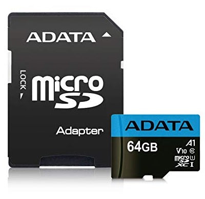 Memoria ADATA 64GB MicroSD Premier con adapatador SD clase10 A1 U10 V1 100MB/s
