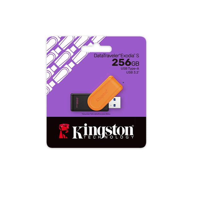 Memoria Kingston 256GB USB 3.2 negro/naranja Gen 1 DataTravel Exodia S DTXS/256GB
