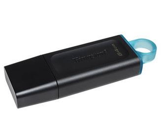 Memoria Kingston 64GB USB 3.2 Gen 1 Exodia negro/verdeazulado DTX/64GB