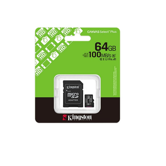 Memoria Kingston 64GB Micro SD Canvas Select Plus Gen3 A1 U1 100 mb/s SDCS3/64GB
