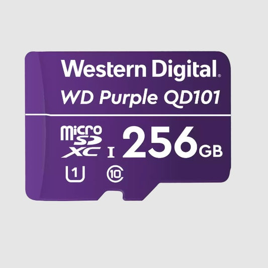 Memoria Western Digital 256GB MicroSD Purple para Videovigilancia CL10 80MB/s