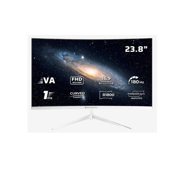 Monitor Balam Rush 23 VA Andromeda MAG24Y FHD Blanco Curvo 1ms 180Hz 1xHDMI 1xDP 1xUSB C Botones