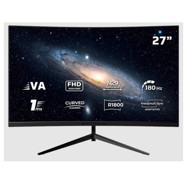 Monitor Balam Rush 27 VA Andromeda MAG27Y FHD Negro Curvo 1ms 180Hz 1xHDMI 1xDP 1xUSB C Botones