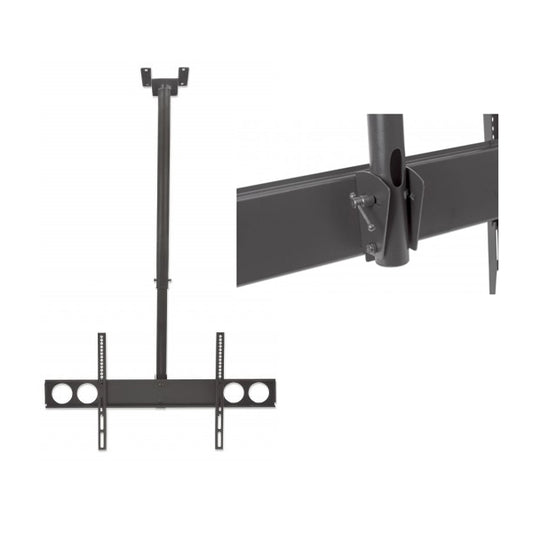 Soporte Manhattan para TV 37 a 70 pulgadas 50KG en techo con inclinacion poste extension de105cm a 156cm pantallas planas