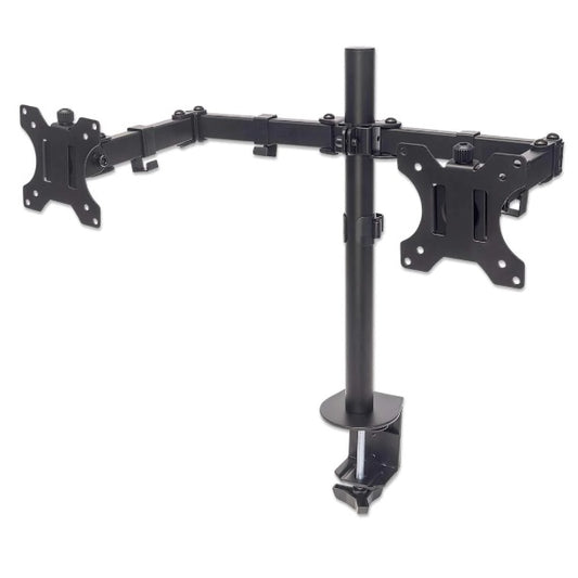 Soporte Manhattan para 2 Monitores 13 a 32 pulgadas 8KG en escritorio doble articulacion