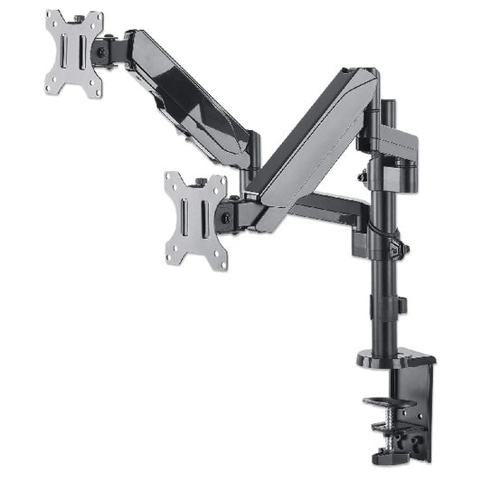 Soporte Manhattan para 2 monitores 17 a 32 pulgadas 8KG en escritorio
