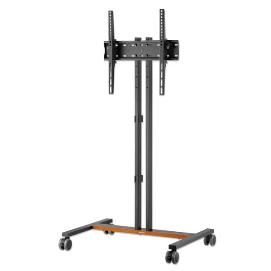 Soporte Manhattan para TV 34 a 45 pulgadas 35KG tipo carro inclinacion compacto negro/cafe pantallas planas o curvas