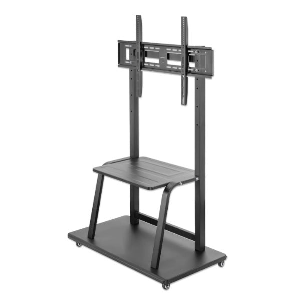 Soporte Manhattan para TV 37 a 100 pulgadas 150KG tipo carro repisa y base para laptop/dispositivo ultra alta resistencia negro