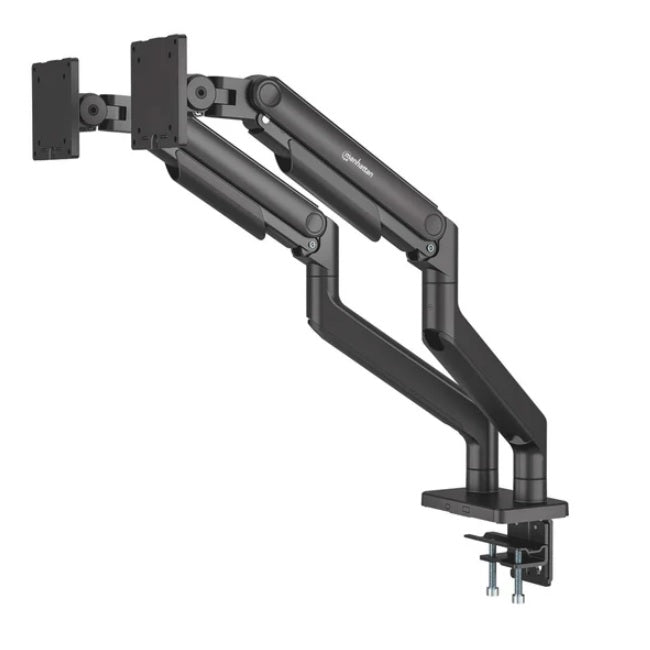 Soporte Manhattan para 2 monitores 17 a 45 pulgadas 20KG en escritorio
