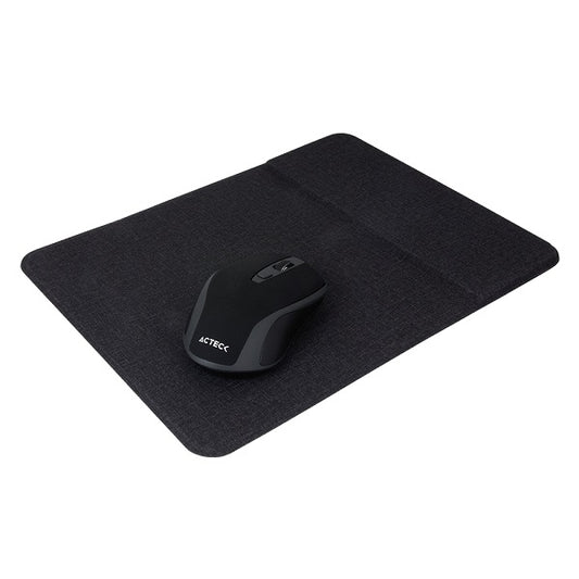 KIT MOUSE INALAMBRICO RECARGABLE Y MOUSEPAD ACTECK KM110 QISET - NEGRO 6 INALAMBRICO OPTICO 1600 DPI