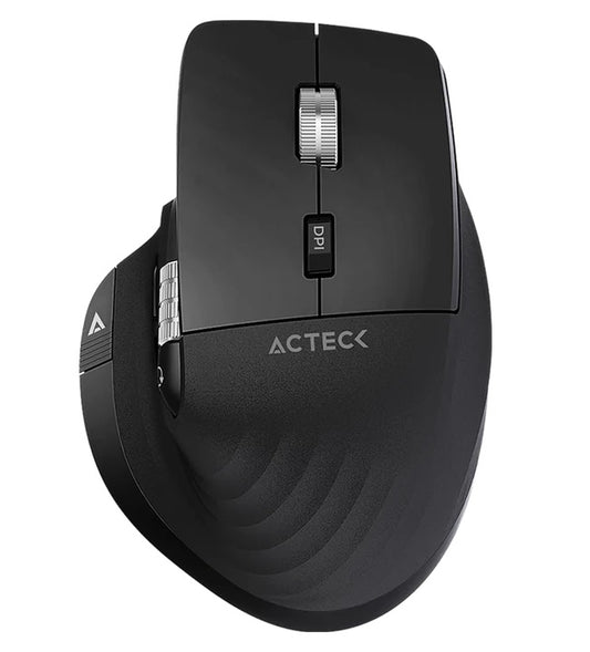 Mouse Acteck Ergonomico Profesional Virtuos Pro MI780 Negro Inalambrico/Bluetooth 3200DPI Scroll rapido Vert y Horz Recargable 50h