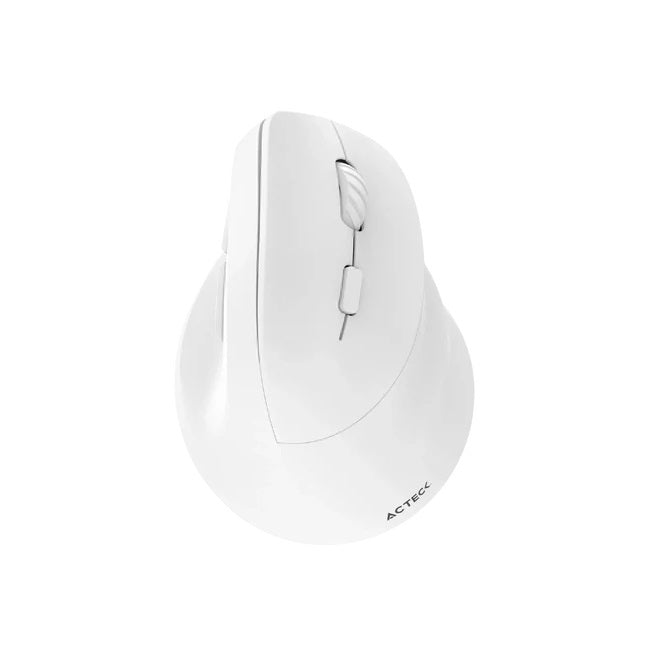 Mouse Acteck Ergonómico Vertical Virtuos Fitt MI520 Blanco Inalambrico/Bluetooth 2400DPI 7 Botones Recargable 40h