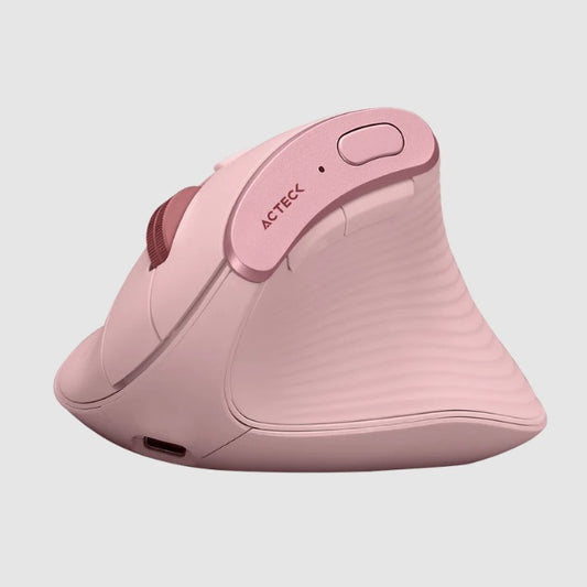Mouse Acteck Ergonómico Vertical Virtuos Fitt Pro MI770 Rosa Inalambrico/Bluetooth 2400DPI Scroll rapido 8 Botones Recargable 50h