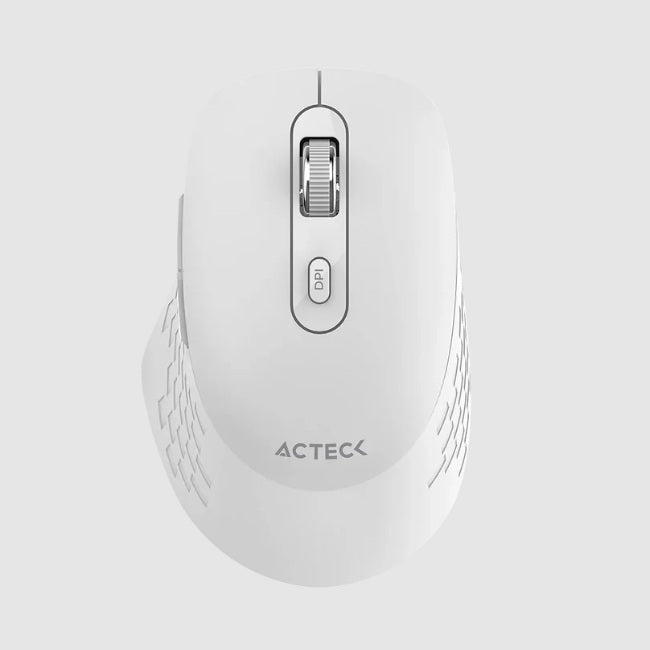 Mouse Acteck inalambrico Optimize Flow MI480 Blanco 2.4 MHz 1600 DPI 6 Botones Batería 2x AAA