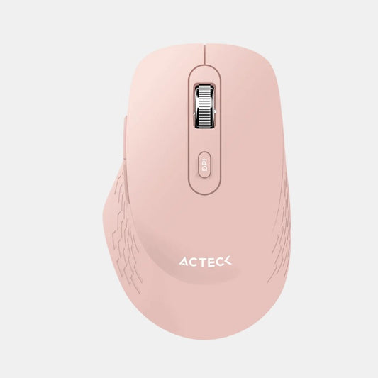 Mouse Acteck inalambrico Optimize Flow MI480 Rosa 2.4 MHz 1600 DPI 6 Botones Batería 2x AAA