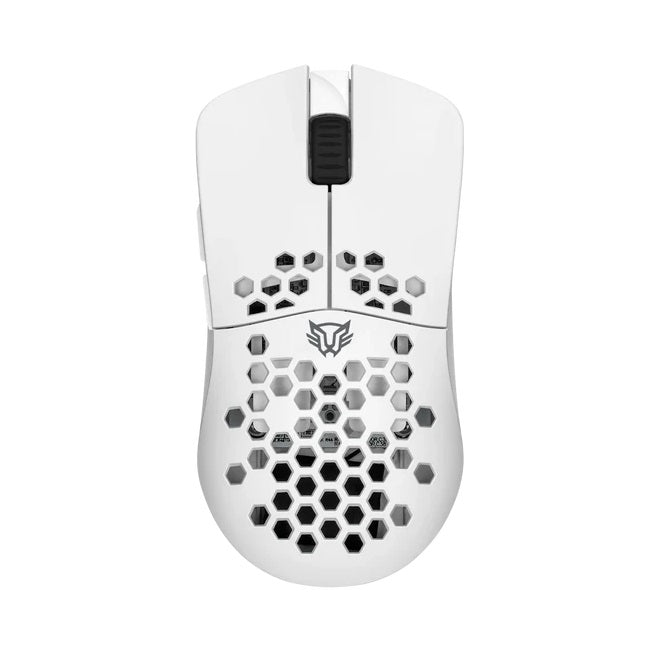 Mouse Balam Rush Speeder Light MG969 Blanco Inalámbrico/Bluetooth Caratula ultra ligera Recargable Tipo C 300mAh 5000DPI Iluminación Led 6 Botones