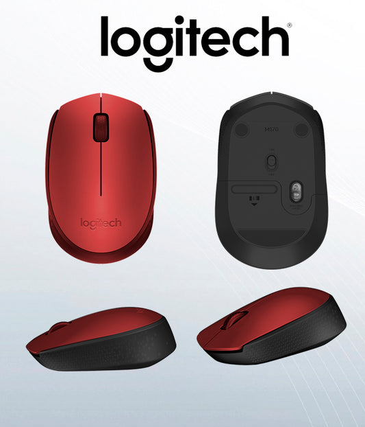 Mouse Logitech M170 Rojo Conexion Inalambrica DPI 1000 3xBotones Compatible con Windows macOS Chrome