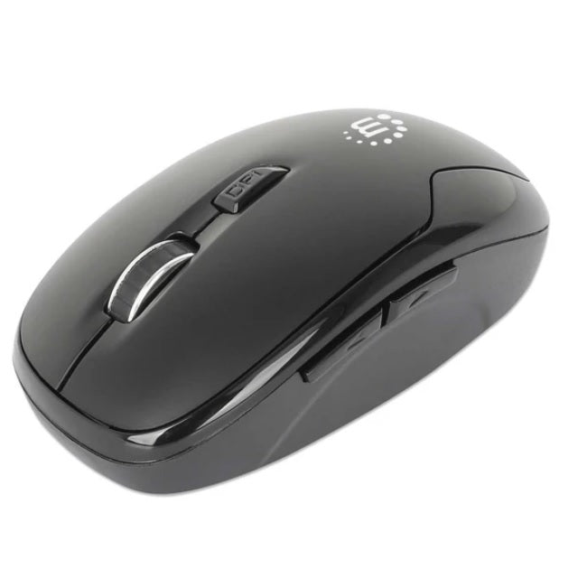 Mouse Manhattan Optico inalambrico Diestro negro 6 botones 2.4G