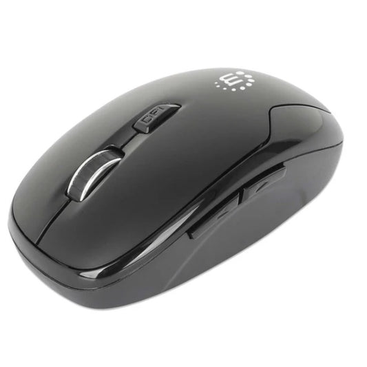 Mouse Manhattan Optico inalambrico Diestro negro 6 botones 2.4G
