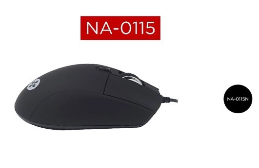 Mouse alamabrico Naceb optico Ergonomico 2400DPI 6 botonones modelo NA-0115N color Negro
