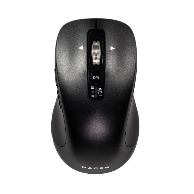 Mouse Inalambrico Naceb ambidiestro USB 10000 DPI 5 botones modelo NA-0132 color Negro