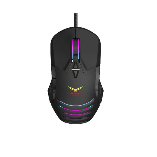 Mouse alambrico Naceb gamer RGB con uliminacion 7 Botones con scroll USB tipo A Osiris modelo NA-0964 color Negro