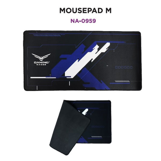 Mousepad M Naceb con diseño grosor 4mm 60 x 30cm modelo NA-0959 color Azul con Negro