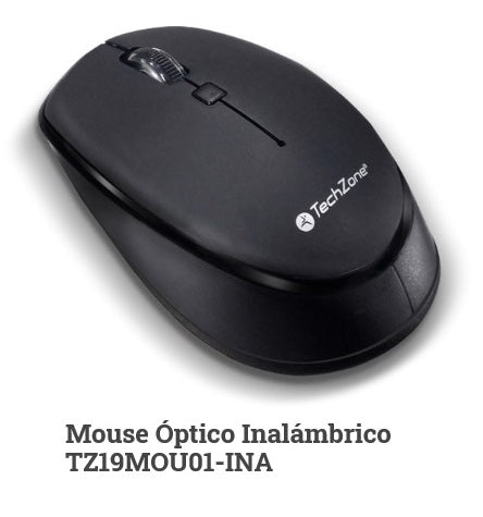 MOUSE TECHZONE INALAMBRICO NEGRO NUEVA GENERACION